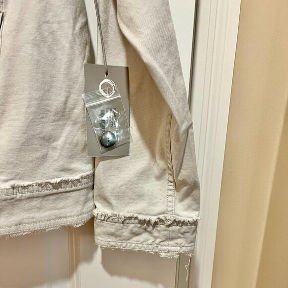 Habitat Camille Frayed Jean Jacket in Putty - Picture 8 of 15